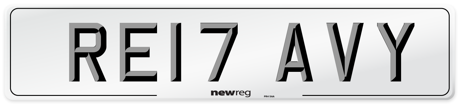 RE17 AVY Number Plate from New Reg